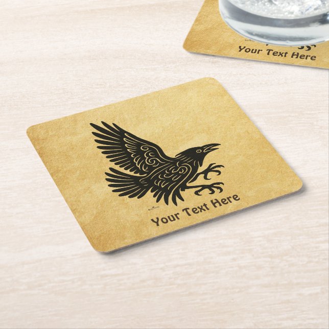 Dessous-de-verre Carré En Papier Danse Norse Raven (Incliné)