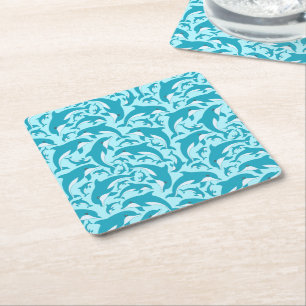 Dessous-de-verre Carré En Papier Dauphins mignons