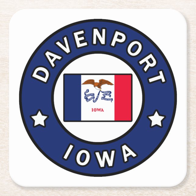 Dessous-de-verre Carré En Papier Davenport Iowa (Devant)