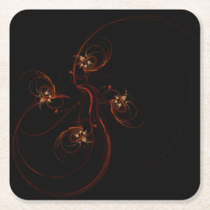 Dessous-de-verre Carré En Papier De l'Art Abstrait Moderne Minimaliste Sombre