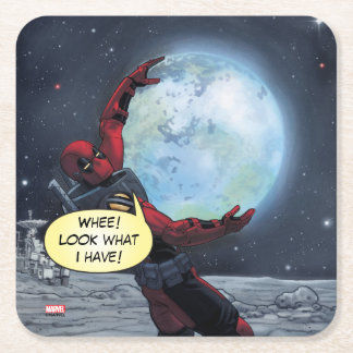 Dessous-de-verre Carré En Papier Deadpool Tenant La Terre