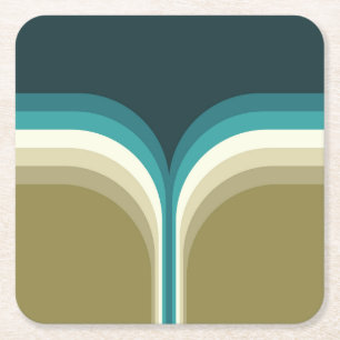 Dessous-de-verre Carré En Papier Décor à deux arches de style rétro