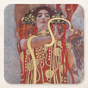 Dessous-de-verre Carré En Papier Déesse de la Santé, Hygiéie (Salus), Gustav Klimt