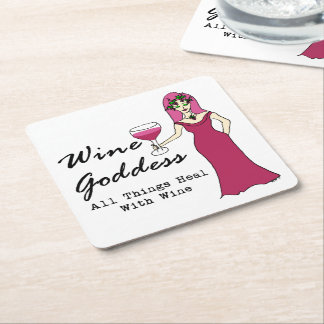 Dessous-de-verre Carré En Papier Déesse de vin "que toutes les choses guérissent