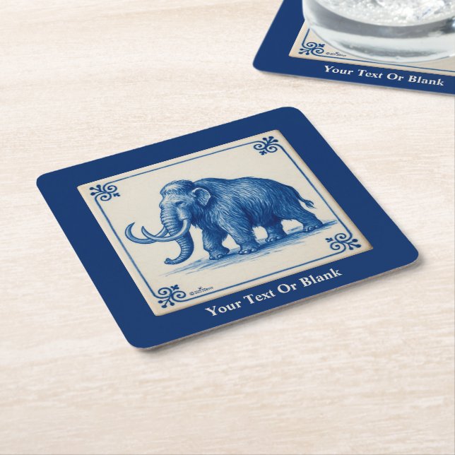 Dessous-de-verre Carré En Papier Delft Wooly Mammoth (Incliné)