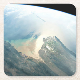 Dessous-de-verre Carré En Papier Delta De La Rivière Irrawaddy En Birmanie (Myanmar