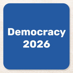 Dessous-de-verre Carré En Papier Démocratie 2026 Élection de mi-mandat