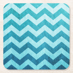 Dessous-de-verre Carré En Papier Denim Chevron par Shirley Taylor