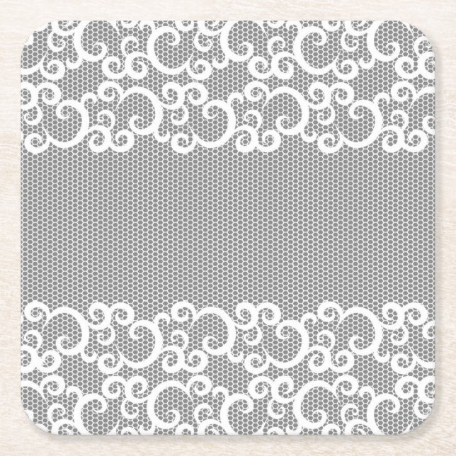 Dessous-de-verre Carré En Papier Dentelle 1 (Devant)