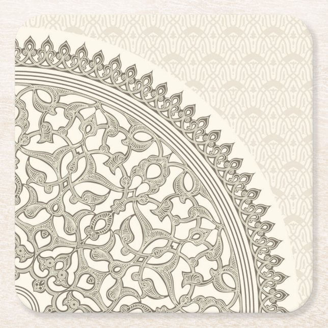 Dessous-de-verre Carré En Papier Dentelle Arabe de style (Devant)
