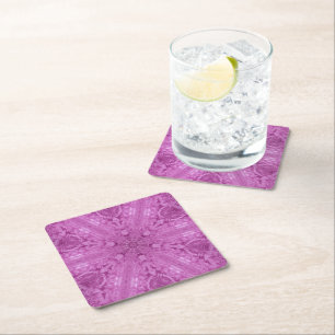 Dessous-de-verre Carré En Papier Dentelle féminine rose Fléau de neige Kaleidosco