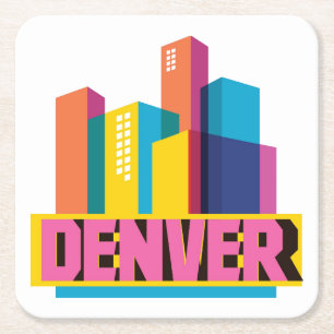 Dessous-de-verre Carré En Papier Denver dans la conception