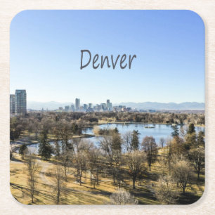 Dessous-de-verre Carré En Papier Denver Ville et Montagnes Colorado