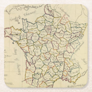Dessous-de-verre Carré En Papier Départements de la France