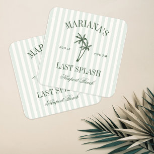 Dessous-de-verre Carré En Papier Dernier Splash Beach Palms Bachelorette