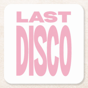 Dessous-de-verre Carré En Papier Dernière soirée disco rose enterrement de vie de j