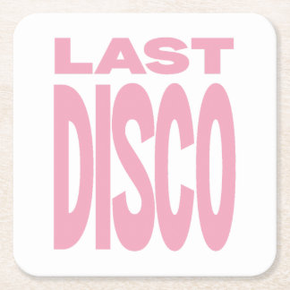 Dessous-de-verre Carré En Papier Dernière soirée disco rose enterrement de vie de j