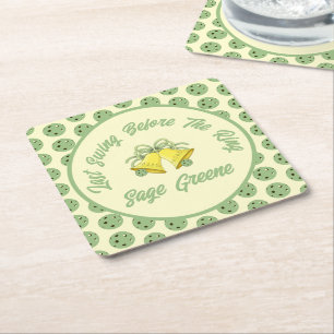 Dessous-de-verre Carré En Papier Dernière swing avant l'anneau Sage et Mariage de c