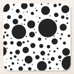 Dessous-de-verre Carré En Papier Des centaines de points et de cercles noirs de dif