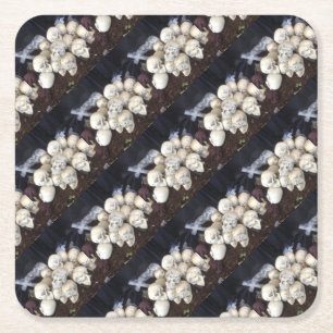 Dessous-de-verre Carré En Papier Des crânes effrayants avec des globes oculaires éc