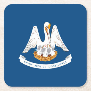Dessous-de-verre Carré En Papier Design de Louisiana State Flag