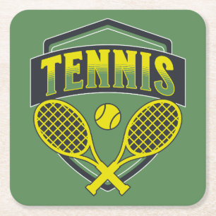 Dessous-de-verre Carré En Papier Design de tennis pour les amateurs de tennis
