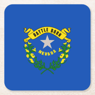 Dessous-de-verre Carré En Papier Design du drapeau d'état du Nevada