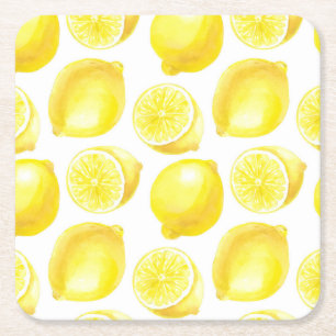 Dessous-de-verre Carré En Papier Design motif citron
