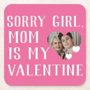 Dessous-de-verre Carré En Papier Désolé Filles Maman Est Ma Famille Valentine Simpl