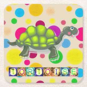 Dessous-de-verre Carré En Papier Dessous de verre à boire à la tortue