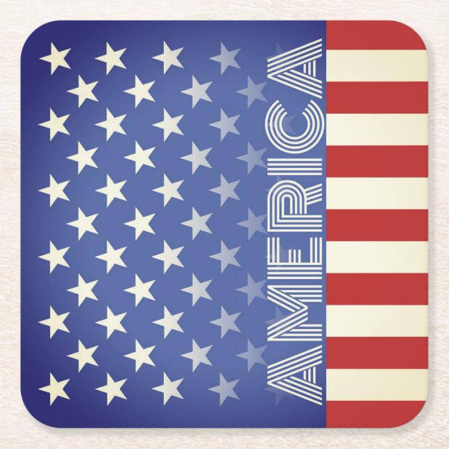 Dessous-de-verre Carré En Papier Dessous de verre à thème rustiques américains (Devant)