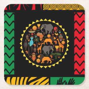Dessous-de-verre Carré En Papier Dessous de verre africains sur le papier