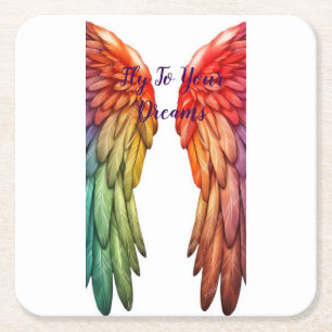 Dessous-de-verre Carré En Papier Dessous de verre Angel ailes Barware Vibes angéliq