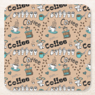 Dessous-de-verre Carré En Papier DESSOUS DE VERRE ASL Coffee