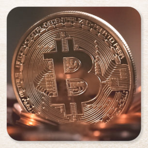 Dessous-de-verre Carré En Papier Dessous de verre Bitcoin