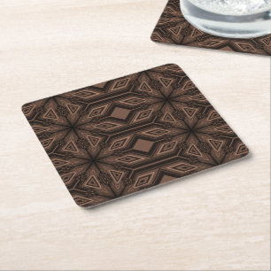 Dessous-de-verre Carré En Papier Dessous de verre brun chocolat de mosaïque régl