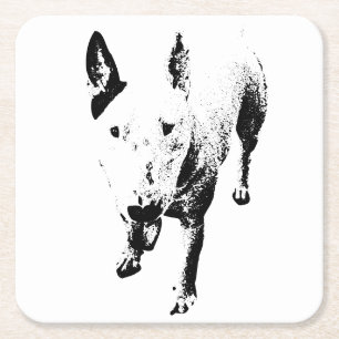Dessous-de-verre Carré En Papier Dessous de verre Bull Terrier – Du cran à chaque g