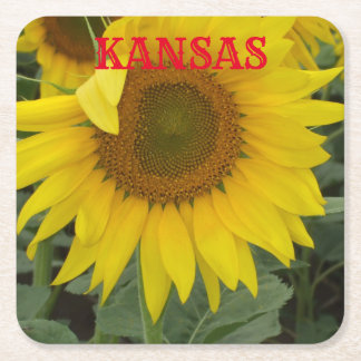 Dessous-de-verre Carré En Papier Dessous de verre Carré de tournesol jaune Kansas