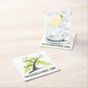 Dessous-de-verre Carré En Papier Dessous de verre Carré WoodlandsARK avec LOGO