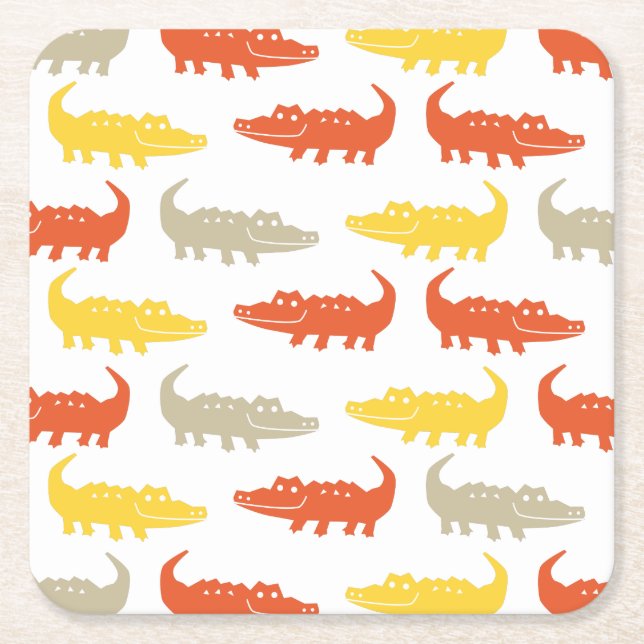 Dessous-de-verre Carré En Papier dessous de verre d'alligator (Devant)