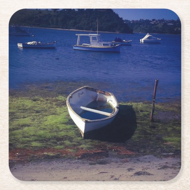 Dessous-de-verre Carré En Papier dessous de verre de bateaux (Devant)