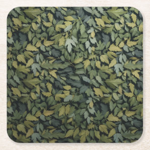 Dessous-de-verre Carré En Papier Dessous de verre de boisson feuilleté vert verre