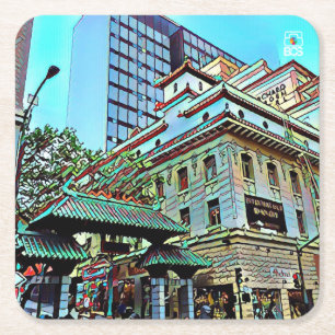 Dessous-de-verre Carré En Papier Dessous de verre de carré de porte de SF Chinatow