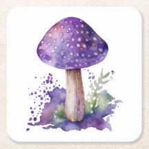 Dessous de verre de champignons violets