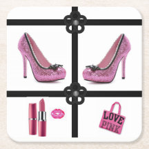 Dessous de verre de chaussures roses