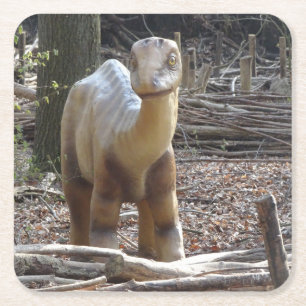 Dessous-de-verre Carré En Papier Dessous de verre de dinosaures beige