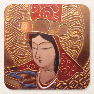 Dessous-de-verre Carré En Papier Dessous de verre de la fête des femmes asiatiques