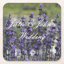 Dessous de verre de mariage personnalisés Lavender