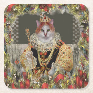 Dessous-de-verre Carré En Papier Dessous de verre de Noël de la reine royale du Can