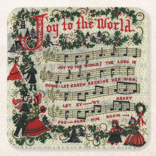 Dessous-de-verre Carré En Papier DESSOUS DE VERRE de NOËL, joie au monde